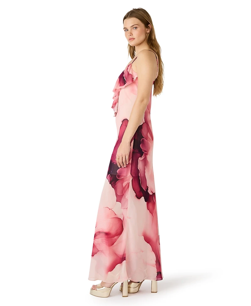 Bb Dakota Women's Printed V-Neck Maxi Dress