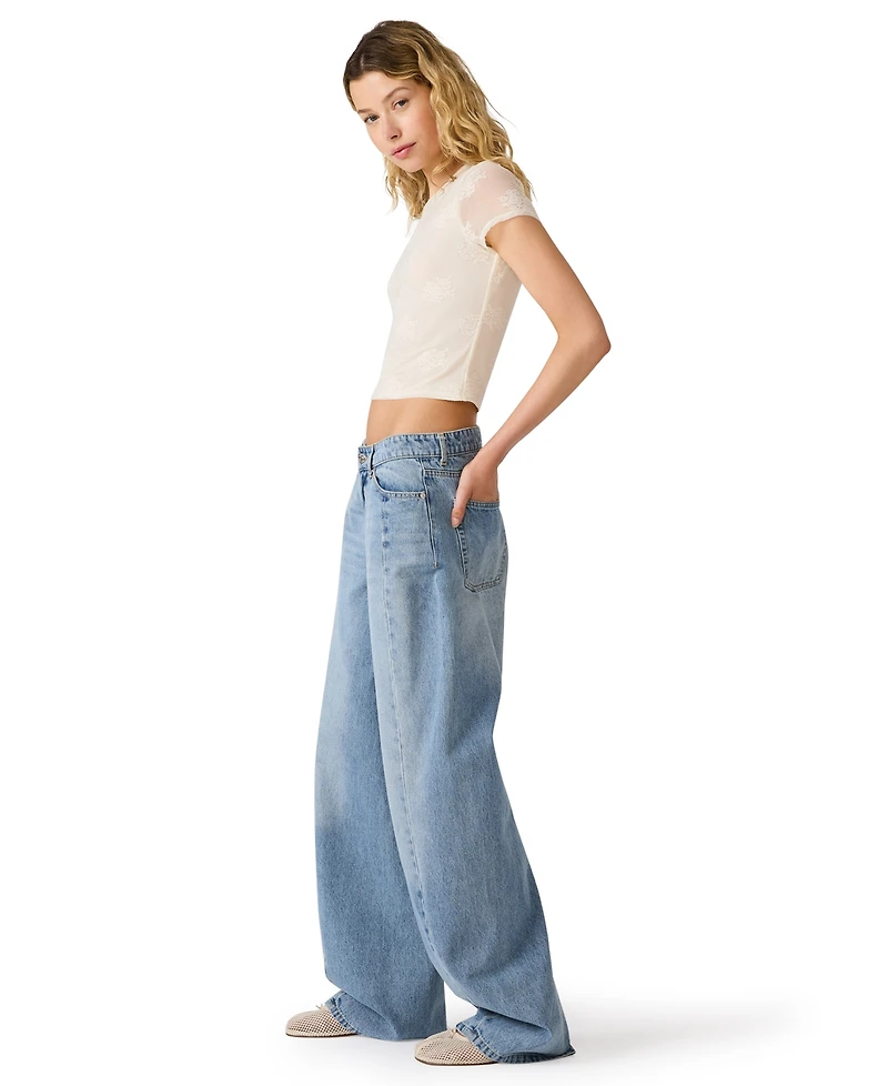 Steve Madden Women's Cropped Round Neck Top