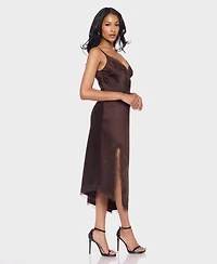 Alex & Sophia Juniors' V-Neck Lace Trim Midi Dress