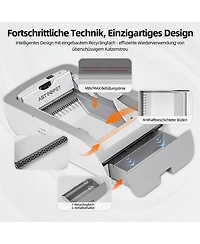 Zeus & Ruta Wi-Fi Smart Litter Box with Touchscreen App Control, Wide Entryway, Self-Cleaning System and Odor Seal Technology, Quiet Operation