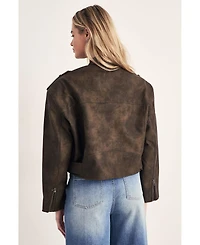 Nasty Gal Women's Cropped Biker Jacket