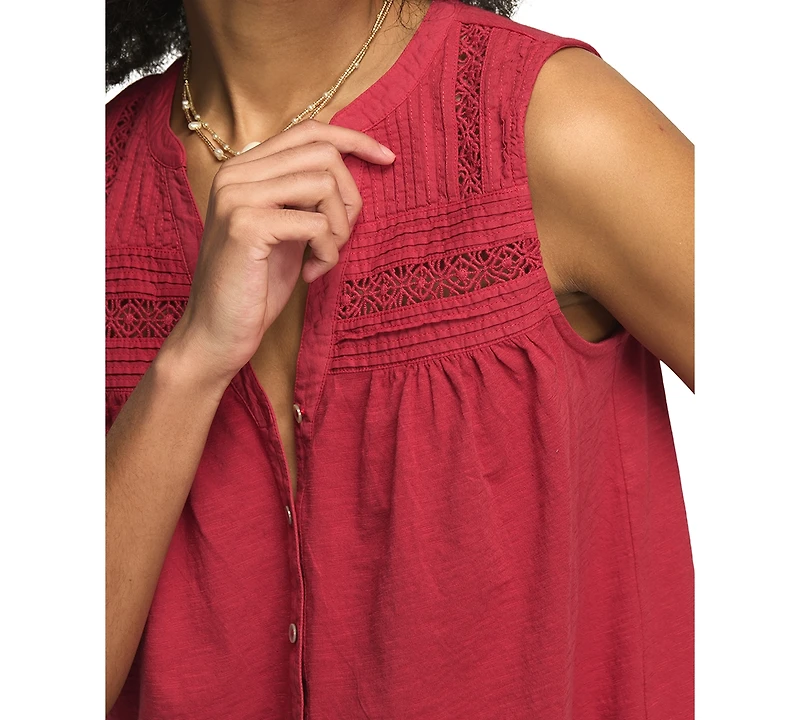 Lucky Brand Women's V-Neck Sleeveless Top