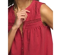 Lucky Brand Women's V-Neck Sleeveless Top