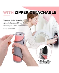 Sportneer Hand Weights for Women Set of 6 with 1 2 3 lb Pair Soft Dumbbells Hand Strap for Home Workout Running Physical Therapy Aerobics