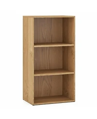 Sugift Three Tier Cube Bookcase with Adjustable Shelves for Office