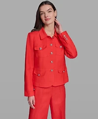 Karl Lagerfeld Paris Women's Pocket Detail Collared Jacket