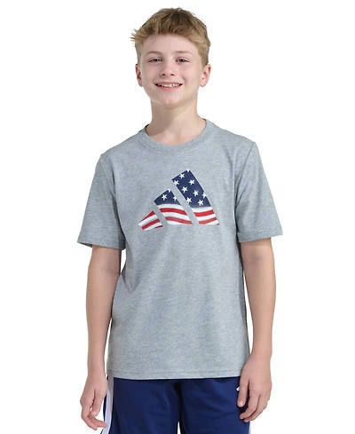 adidas Boys' 8-20 Short-Sleeve Usa Flag Logo T-Shirt