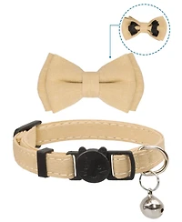 Aronkl Breakaway Cat Collar with Bell Detachable Bowtie Adjustable Safety for Small Pets