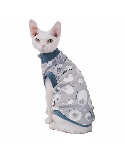 Aronkl Hairless Cat Cotton T-shirts Sleeveless Round Collar Pet Clothes for Sphynx Devon Rex Small Dogs