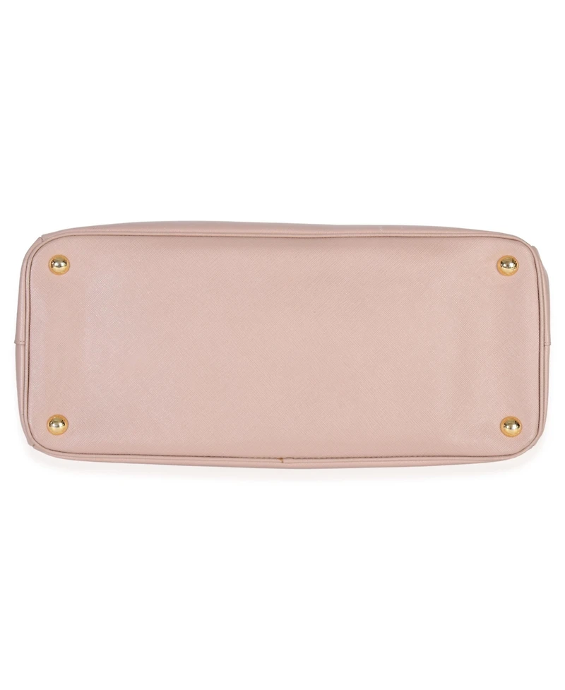 Pre-Owned Prada Pink Saffiano Galleria Lux Medium Double Zip Tote