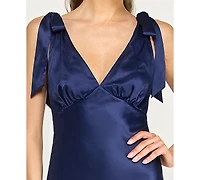 B Darlin Juniors' Sleeveless Satin Maxi Dress