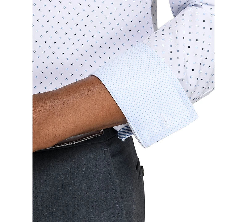 ConStruct Men's Diamond Print Performance Stretch Dress Shirt