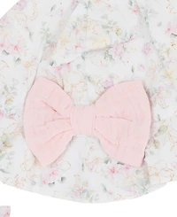 Rare Editions Baby Girls' Square Neck Bubble Romper with Hat