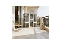 Zeus & Ruta Outdoor Weatherproof Cat Enclosure with Asphalt Roof 6 Platforms 2 Boxes Solid Wood Kennel Condo Playpen