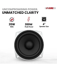 5 Core 4 Inch Subwoofer 200W Car Audio Sub Woofer 4 Ohm Deep Bass Replacement Loud Speaker