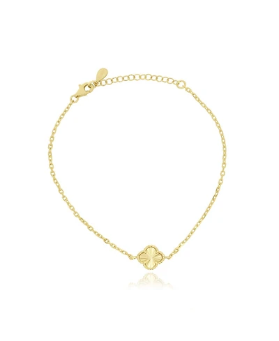 The Lovery 14K Gold-Plated Sterling Silver Fluted Single Clover Bracelet