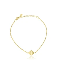 The Lovery 14K Gold-Plated Sterling Silver Fluted Single Clover Bracelet