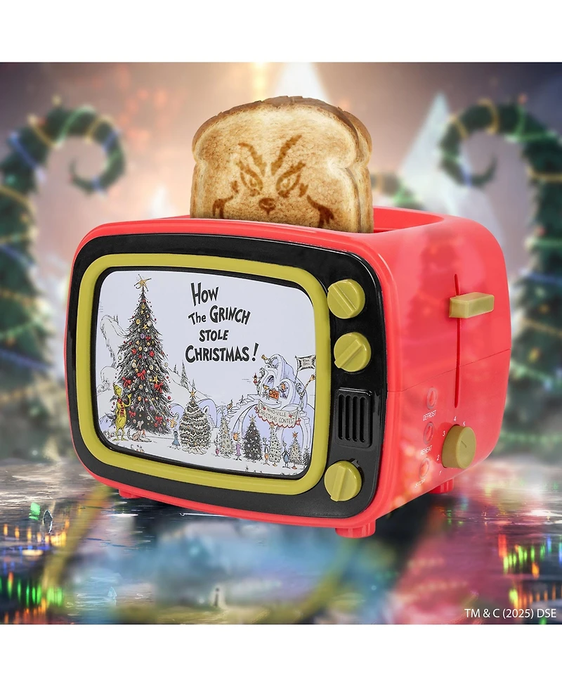 Uncanny Brands Dr. Seuss How the Grinch Tv Toaster with Light Up Frame