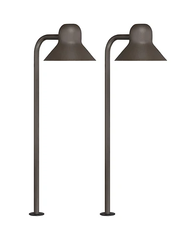 John Timberland Jayce High Modern Outdoor Landscape Path Lights Porch House Set of 2 Led Bulb Finish