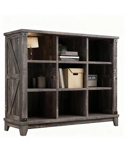 Yigii 9 Cube Storage Organizer - Farmhouse Modern Design for Home Office,Easy Assembly