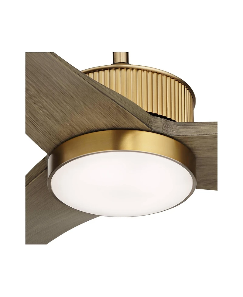 Casa Vieja Montage Soft Brass Led Damp Rated Fan