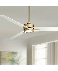 Casa Vieja 60" Monte Largo Soft Brass Led Ceiling Fan with 24" Downrod