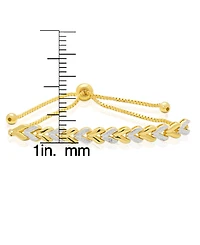 Macy's Diamond Accent 0.005 ct. t. w. Chevron Link Adjustable Bolo Bracelet