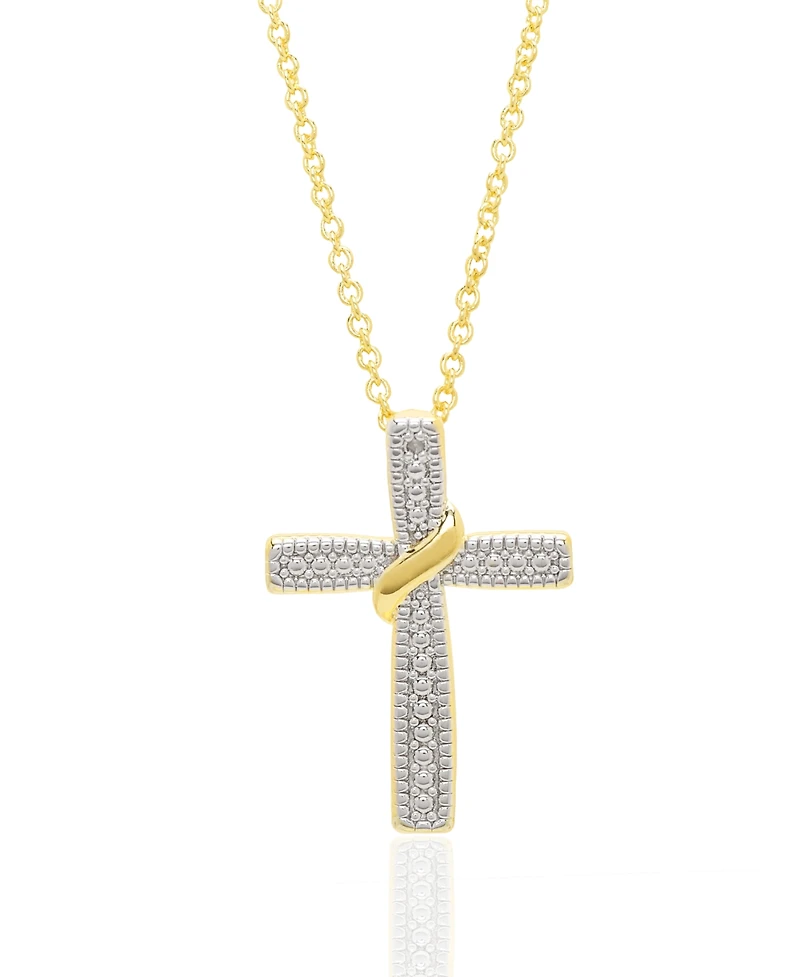 Macy's Diamond Accent 0.005 ct. t. w. Cross Pendant, 18'' Necklace