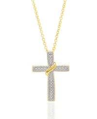 Macy's Diamond Accent 0.005 ct. t. w. Cross Pendant, 18'' Necklace