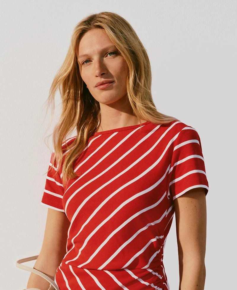 Tommy Hilfiger Women's Striped Boat Neck T-Shirt Dress