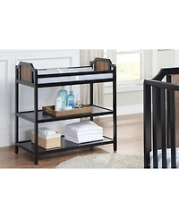 flynama Modern Changing Table Brownstone Finish with Two Shelves and 4 Side Safety Rails for Nursery