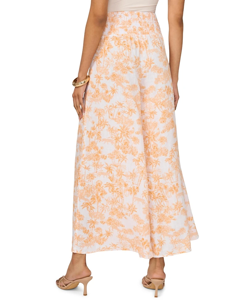 Vince Camuto Women's Printed Wide-Leg Pull-On Pants