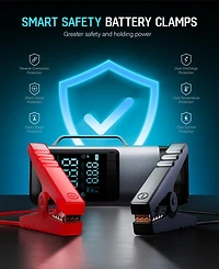 Sugift 4-in-1 Portable Car Jump Starter with Air Compressor 150 Psi and Vacuum Cleaner 12V 1000A with Led Emergency Light Power Bank