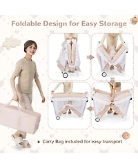 Sugift Convertible Baby Bassinet with Changing Table and Mesh Net