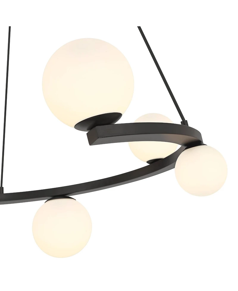 Possini Euro Design Possini Euro Kaliyah 35 1/2"W Matte Black and Glass 8-Light Chandelier