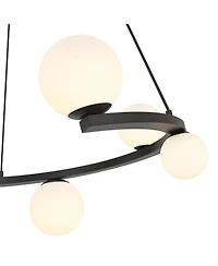 Possini Euro Design Possini Euro Kaliyah 35 1/2"W Matte Black and Glass 8-Light Chandelier