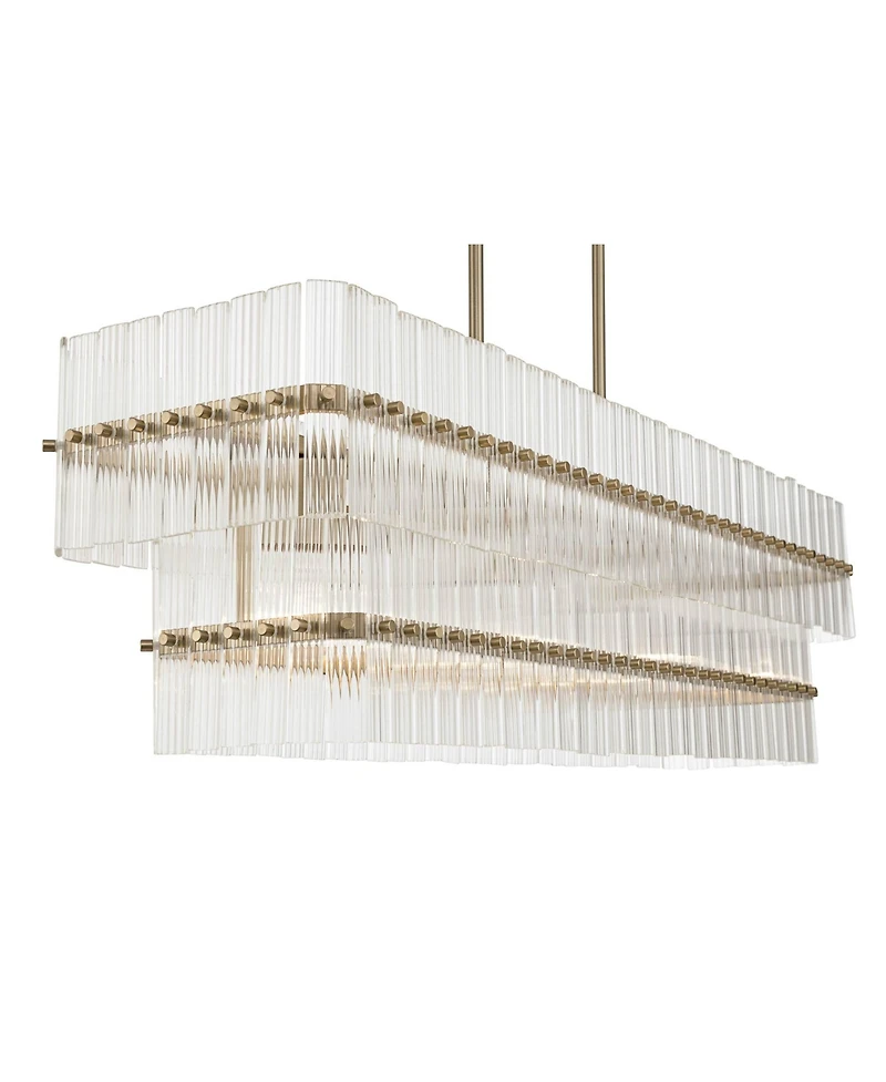 Possini Euro Design Possini Euro Emerson 36"W Matte Brass 4-Light Linear Island Pendant