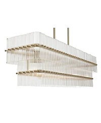 Possini Euro Design Possini Euro Emerson 36"W Matte Brass 4-Light Linear Island Pendant