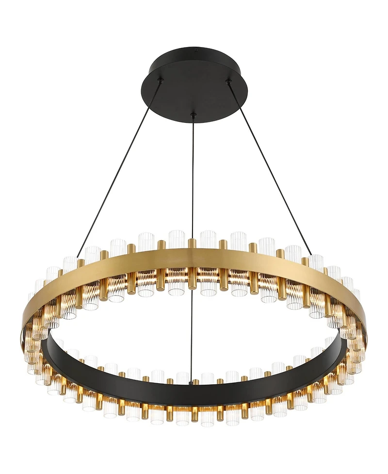 Possini Euro Design Possini Euro Messina 28" Wide Gold and Matte Black Led Ring Chandelier