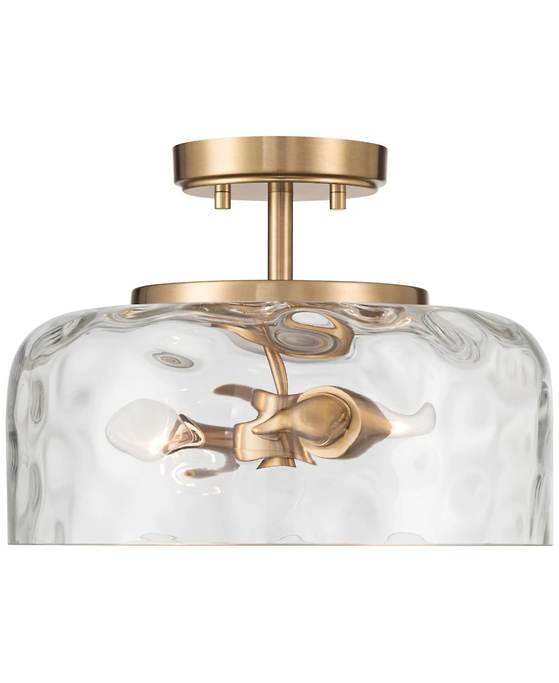 Possini Euro Design Possini Euro Luther 13"W Warm Brass Water Glass 2-Light Ceiling Light