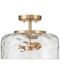 Possini Euro Design Possini Euro Luther 13"W Warm Brass Water Glass 2-Light Ceiling Light
