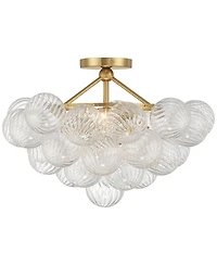 Possini Euro Design Possini Euro Albaro 18 1/2"W Soft Gold and Glass 2-Light Ceiling Light