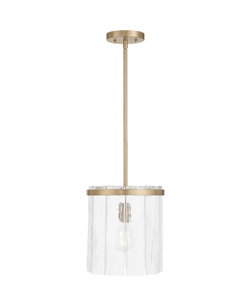 Possini Euro Design Possini Euro Soresi 10"W Satin Brass and Piastra Glass Mini Pendant