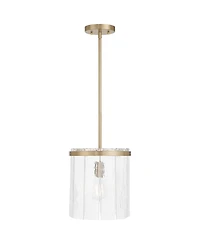 Possini Euro Design Possini Euro Soresi 10"W Satin Brass and Piastra Glass Mini Pendant