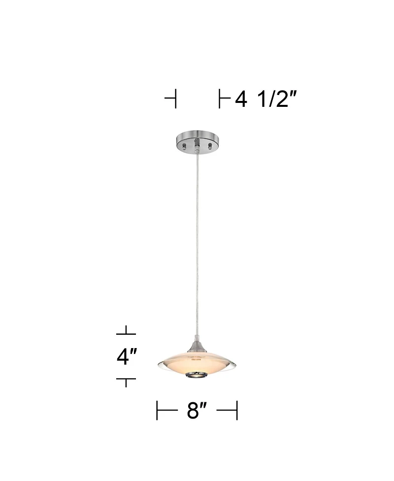 Possini Euro Design Possini Euro Saucer 8"W Nickel and Glass Led Mini Pendant Set of 3