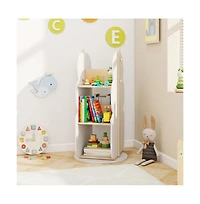 Gouun 360 Kid's Rotating Bookshelf Toy Storage Organizer with 5 Shelves