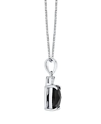Macy's Onyx (2-5/8 ct. t.w.) and Diamond Accent Cushion Pendant Necklace in Sterling Silver