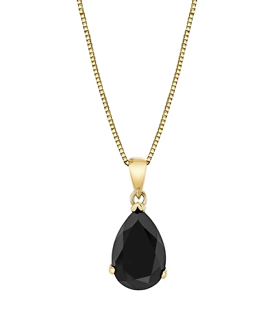 Macy's Onyx Pear Pendant Necklace (2-3/4 ct. t.w.) in 14k Yellow Gold