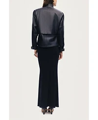 Nocturne Women's Leather Wrap Jacket