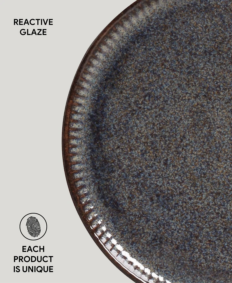 Porto Brasil Stoneware Linhas Dessert Plates, Set of 6